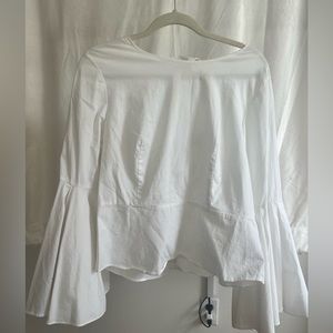 white bat sleeve blouse